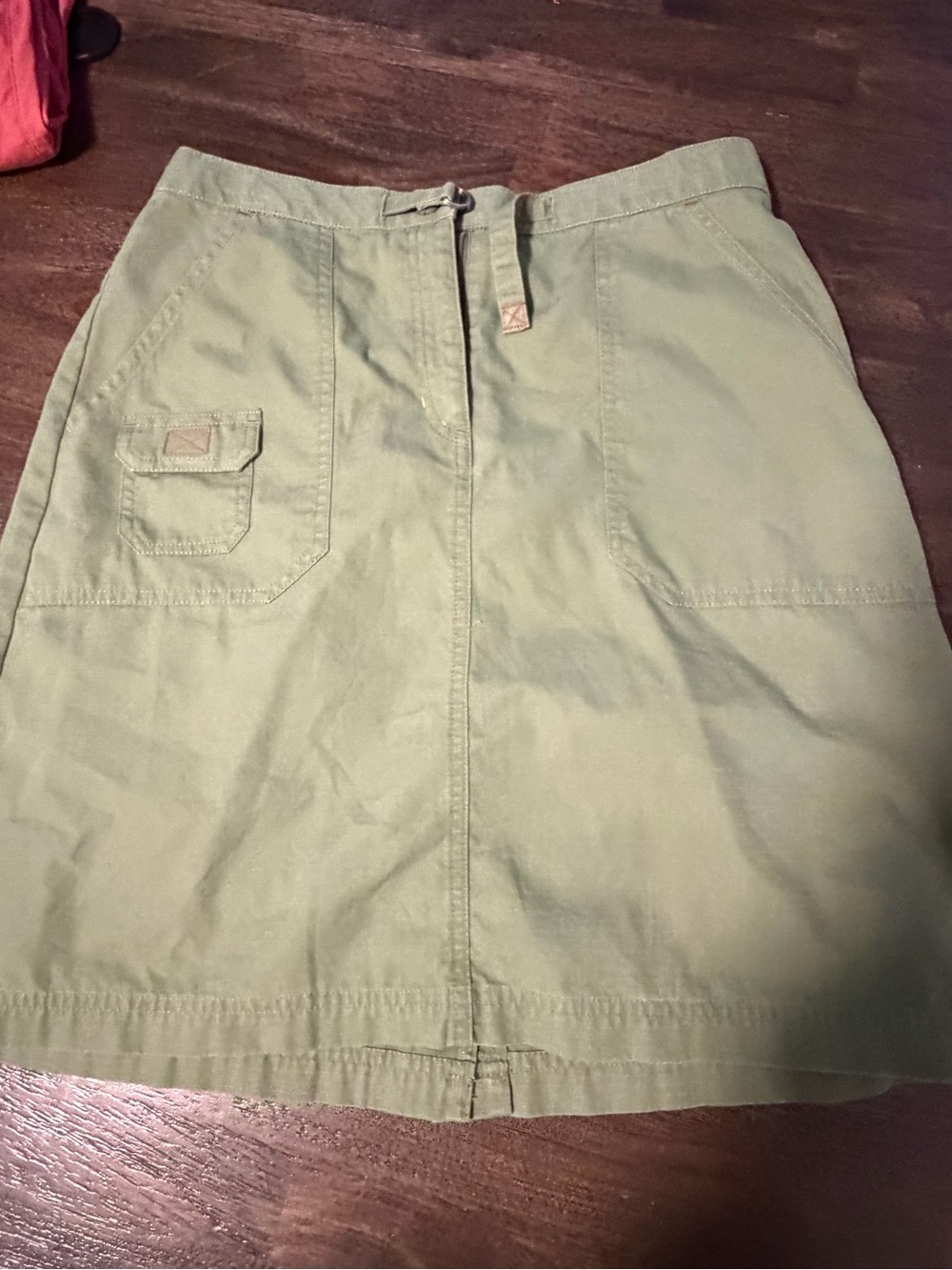 L.L. Bean Olive Green A-Line Utility Skirt